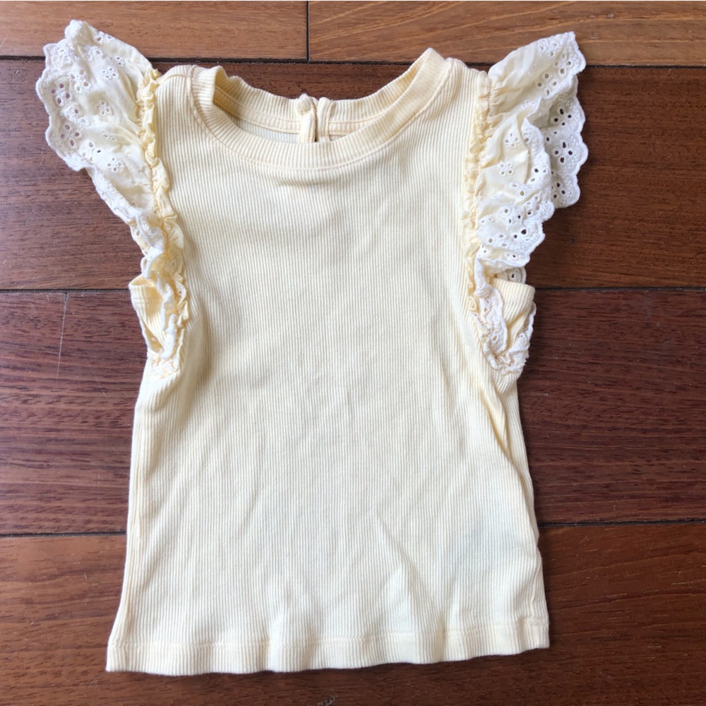 Gap Light Yellow Ruffled Kids Top